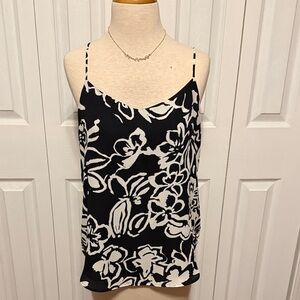 Black and white floral camisole top. Small